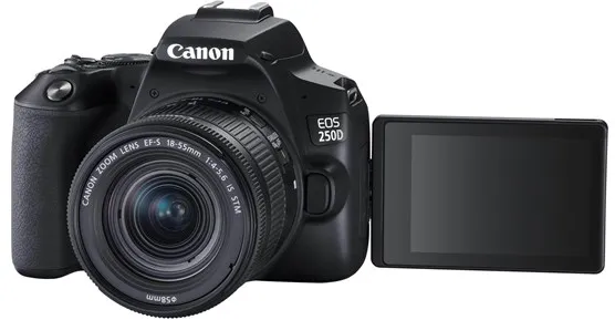 Canon EOS 250D 18-55mm III + 75-300mm III - Musta