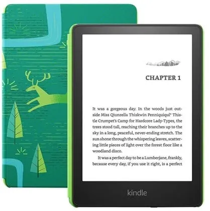 Amazon Kindle Paperwhite 5 16GB Kids Edition - Musta (sis. Emerald Forest -suojakotelo)